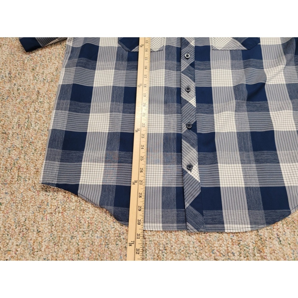 Orvis Shirt Mens XL Blue Plaid Button Up Short Sleeve Fishing Hiking Camping - Picture 9 of 14